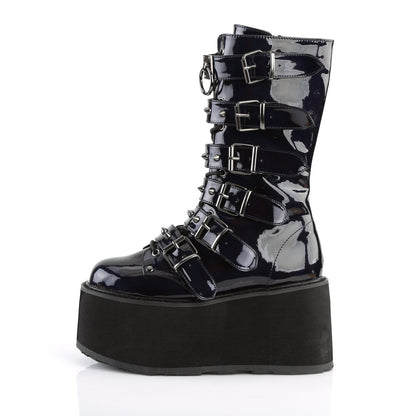 Demonia Cult Value - "Damned-225" Boots - Black Hologram Vegan Leather