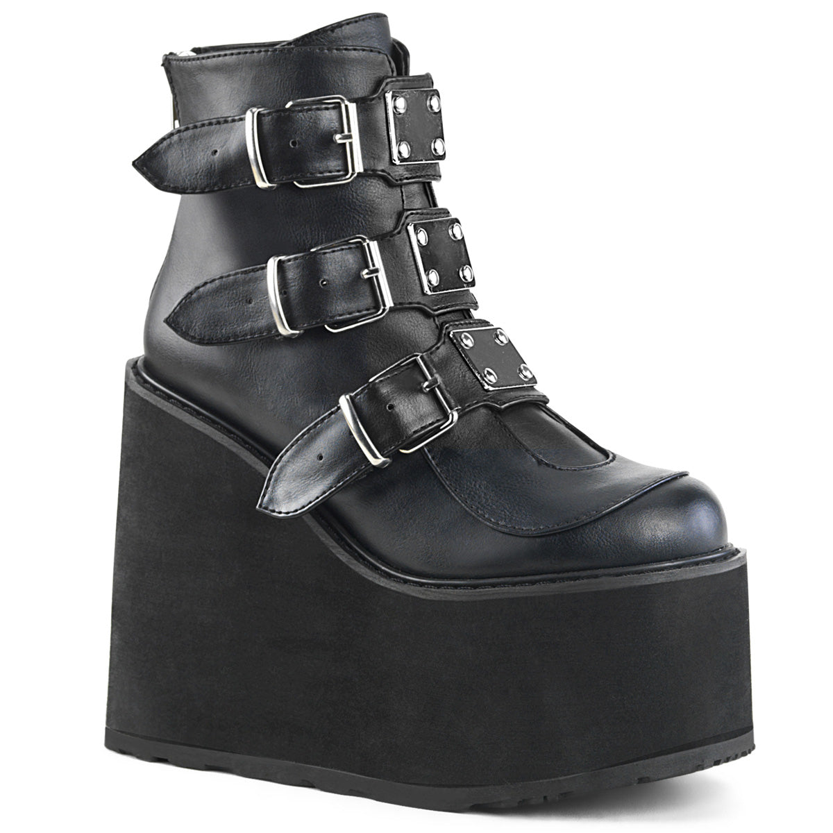 Demonia Cult Premium - "Swing-105" Boots - Black Vegan Leather