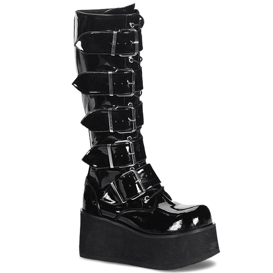 Demonia Cult Trending - "Trashville-518" Boots - Black Patent