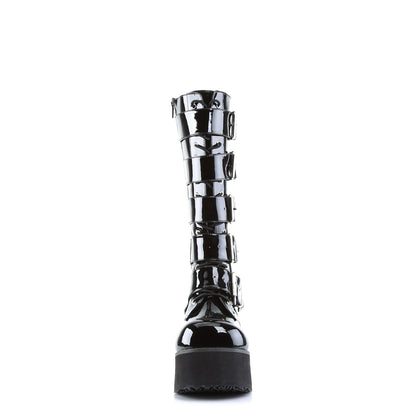 Demonia Cult Trending - "Trashville-518" Boots - Black Patent