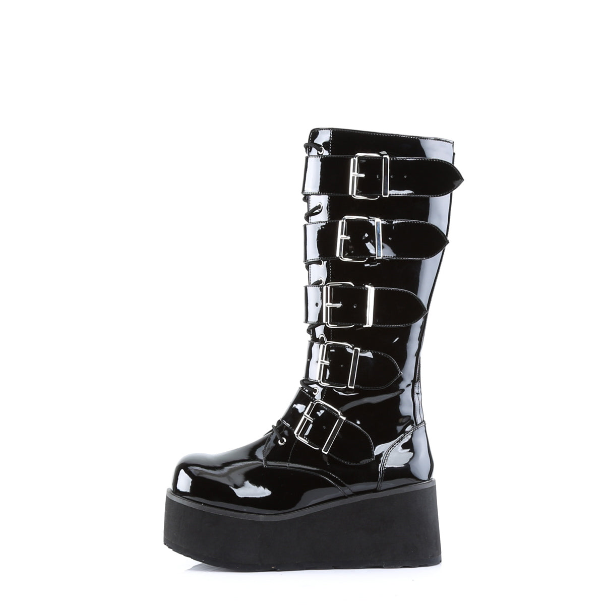Demonia Cult Trending - "Trashville-518" Boots - Black Patent