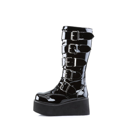 Demonia Cult Trending - "Trashville-518" Boots - Black Patent