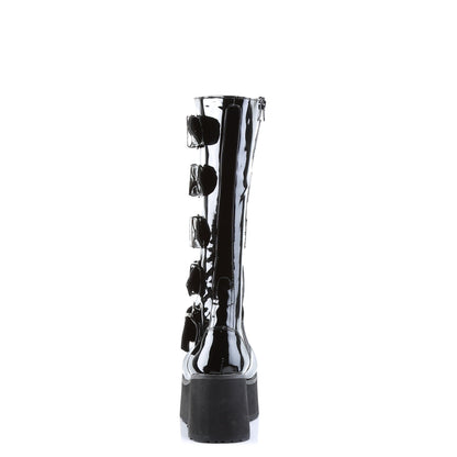 Demonia Cult Trending - "Trashville-518" Boots - Black Patent