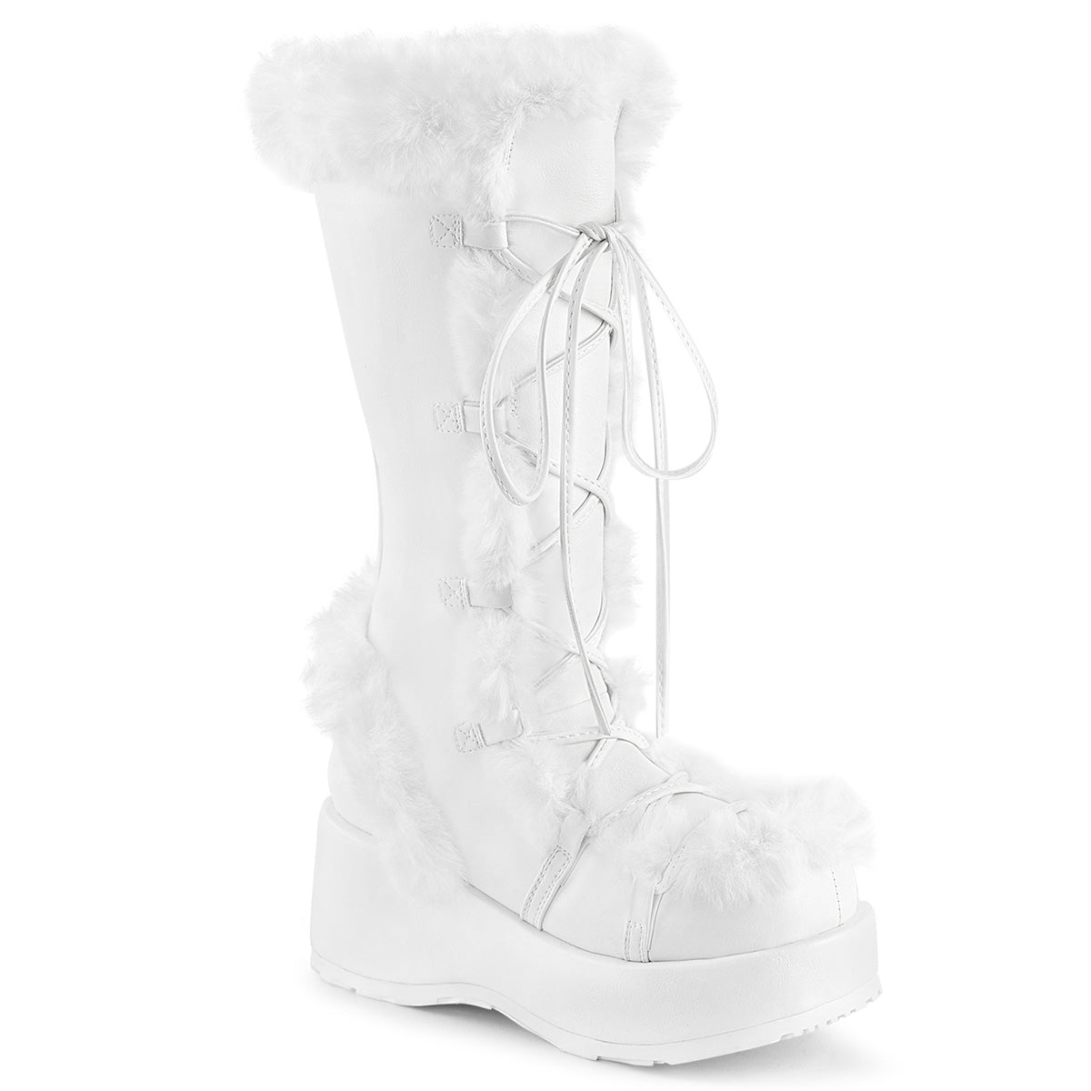 Demonia Cult Quality - "Cubby-311" Boots - White Vegan Leather
