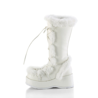 Demonia Cult Quality - "Cubby-311" Boots - White Vegan Leather