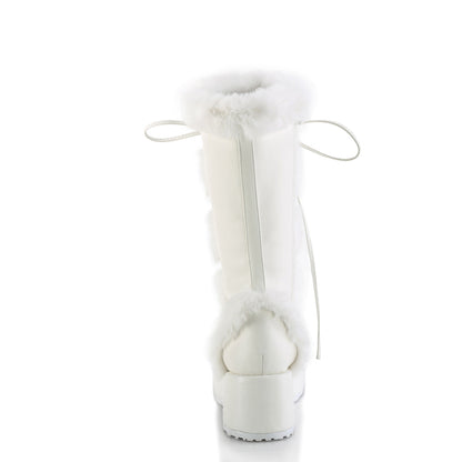 Demonia Cult Quality - "Cubby-311" Boots - White Vegan Leather