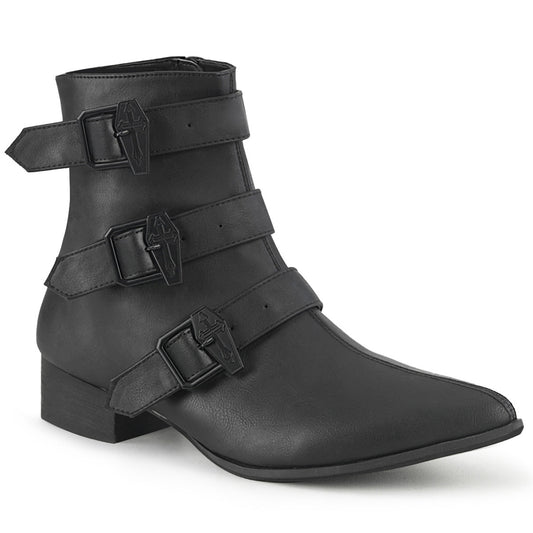 Demonia Cult Sale - "Warlock-50-C" Boots - Black Vegan Leather