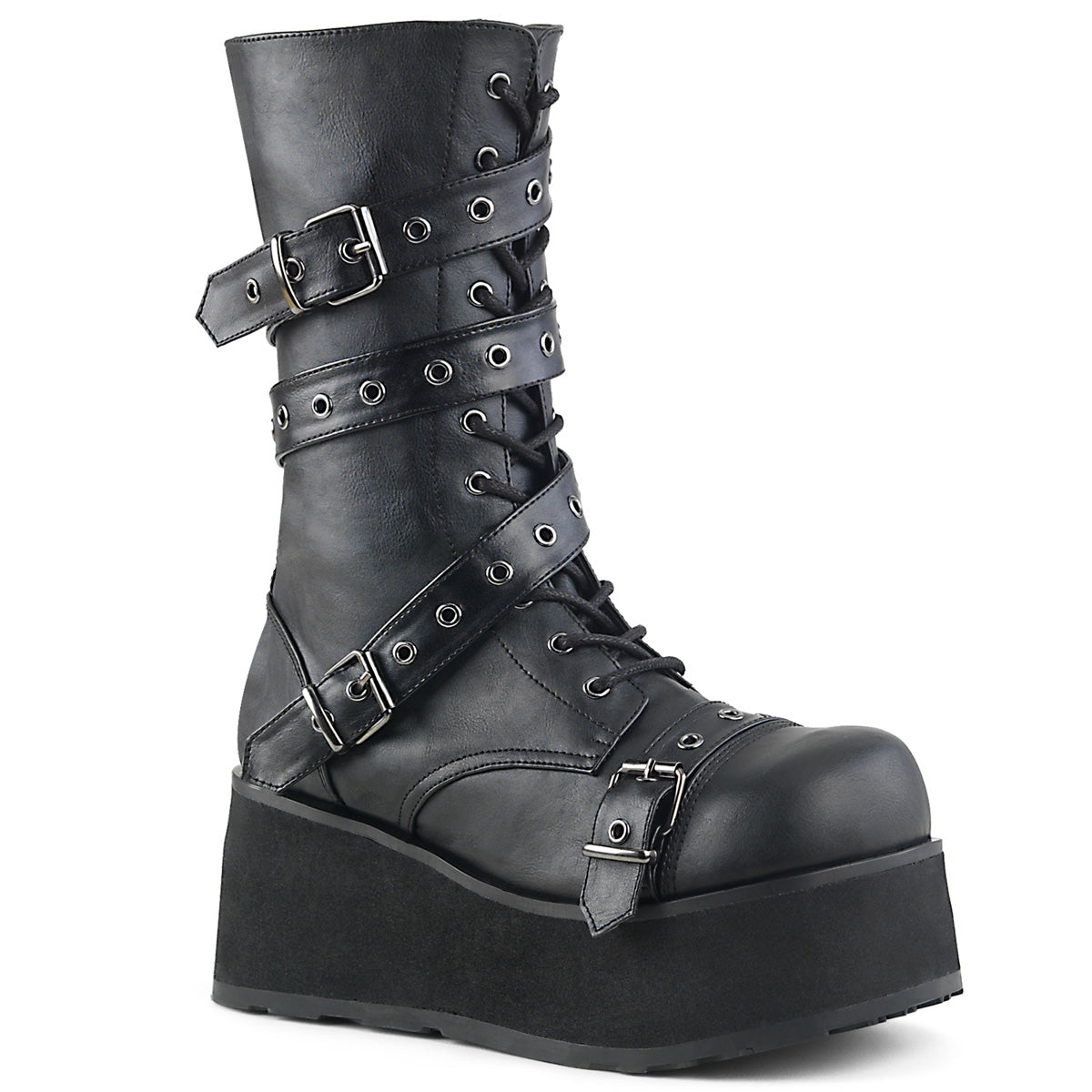 Demonia Cult Everyday - "Trashville-205" Boots - Black Vegan Leather