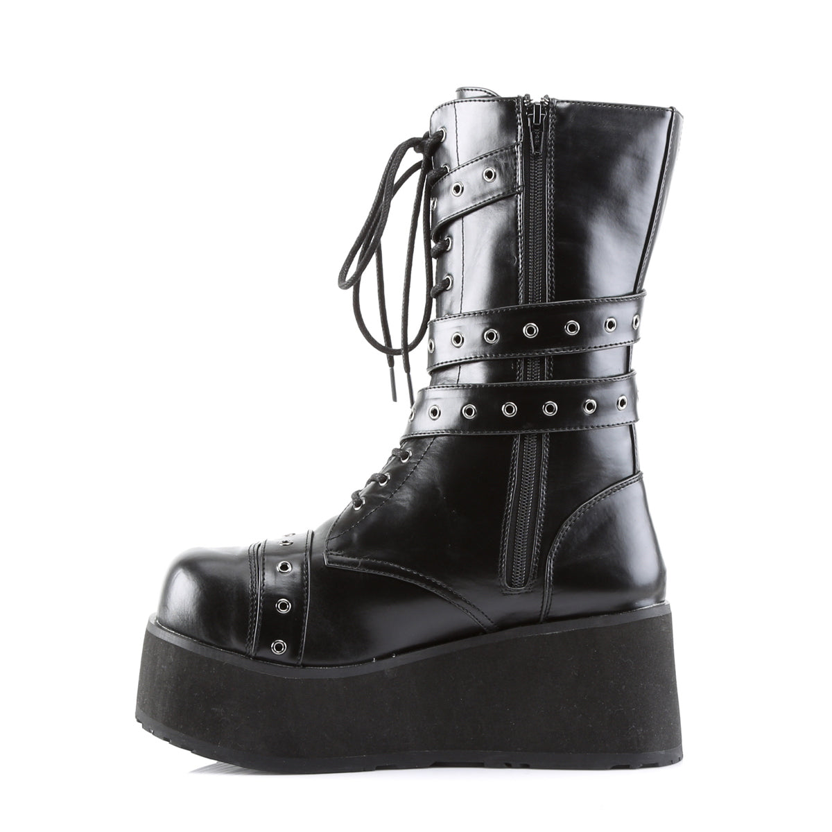 Demonia Cult Everyday - "Trashville-205" Boots - Black Vegan Leather
