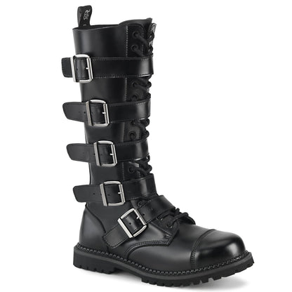 Demonia Cult Great Value - "Riot-18BK" Boots - Black Leather