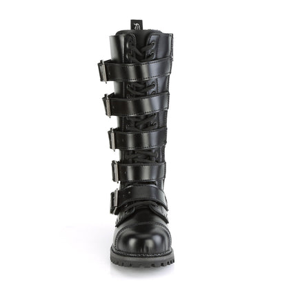 Demonia Cult Great Value - "Riot-18BK" Boots - Black Leather