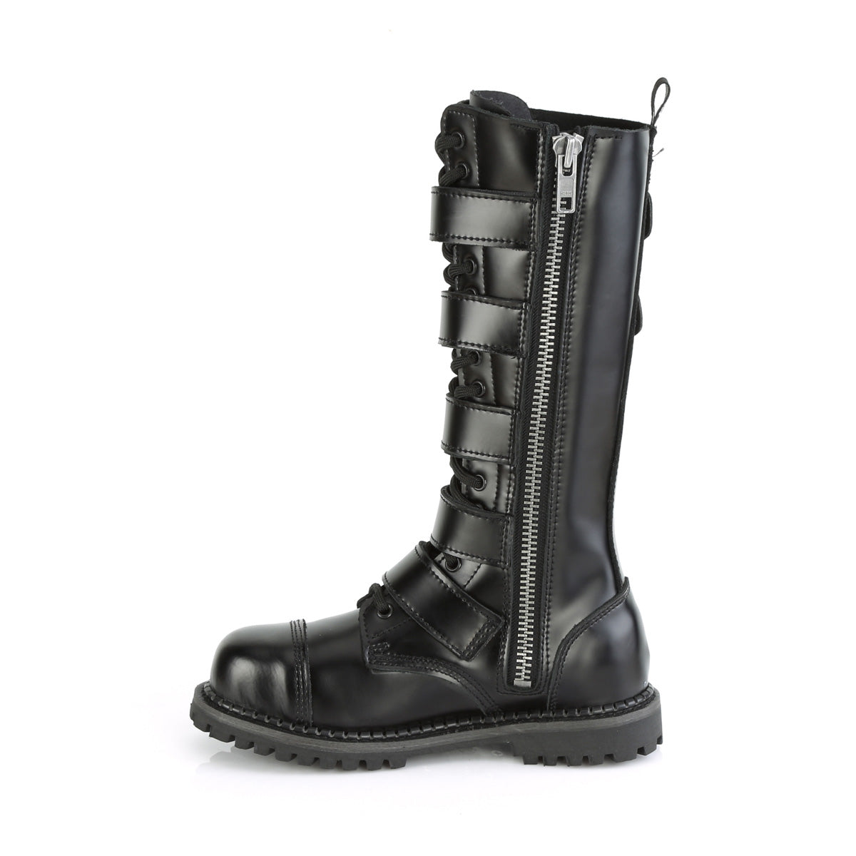 Demonia Cult Great Value - "Riot-18BK" Boots - Black Leather