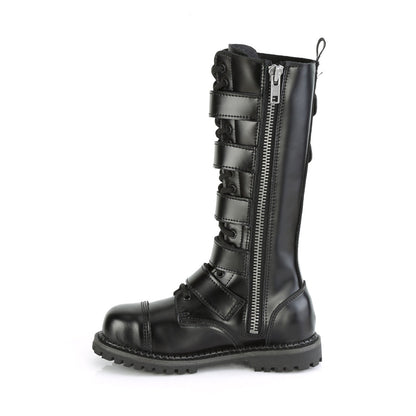 Demonia Cult Great Value - "Riot-18BK" Boots - Black Leather