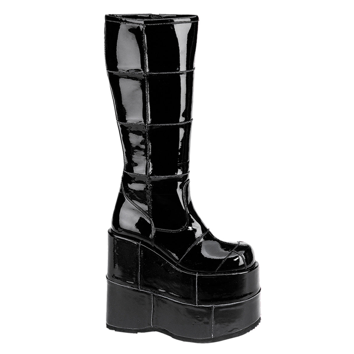 Demonia Cult Popular - "Stack-301" Boots - Black Patent