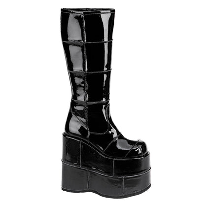 Demonia Cult Popular - "Stack-301" Boots - Black Patent