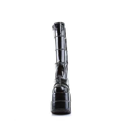 Demonia Cult Popular - "Stack-301" Boots - Black Patent