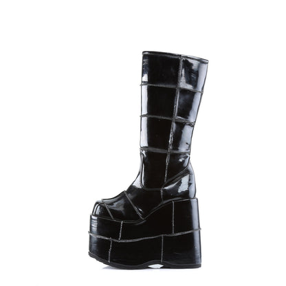 Demonia Cult Popular - "Stack-301" Boots - Black Patent