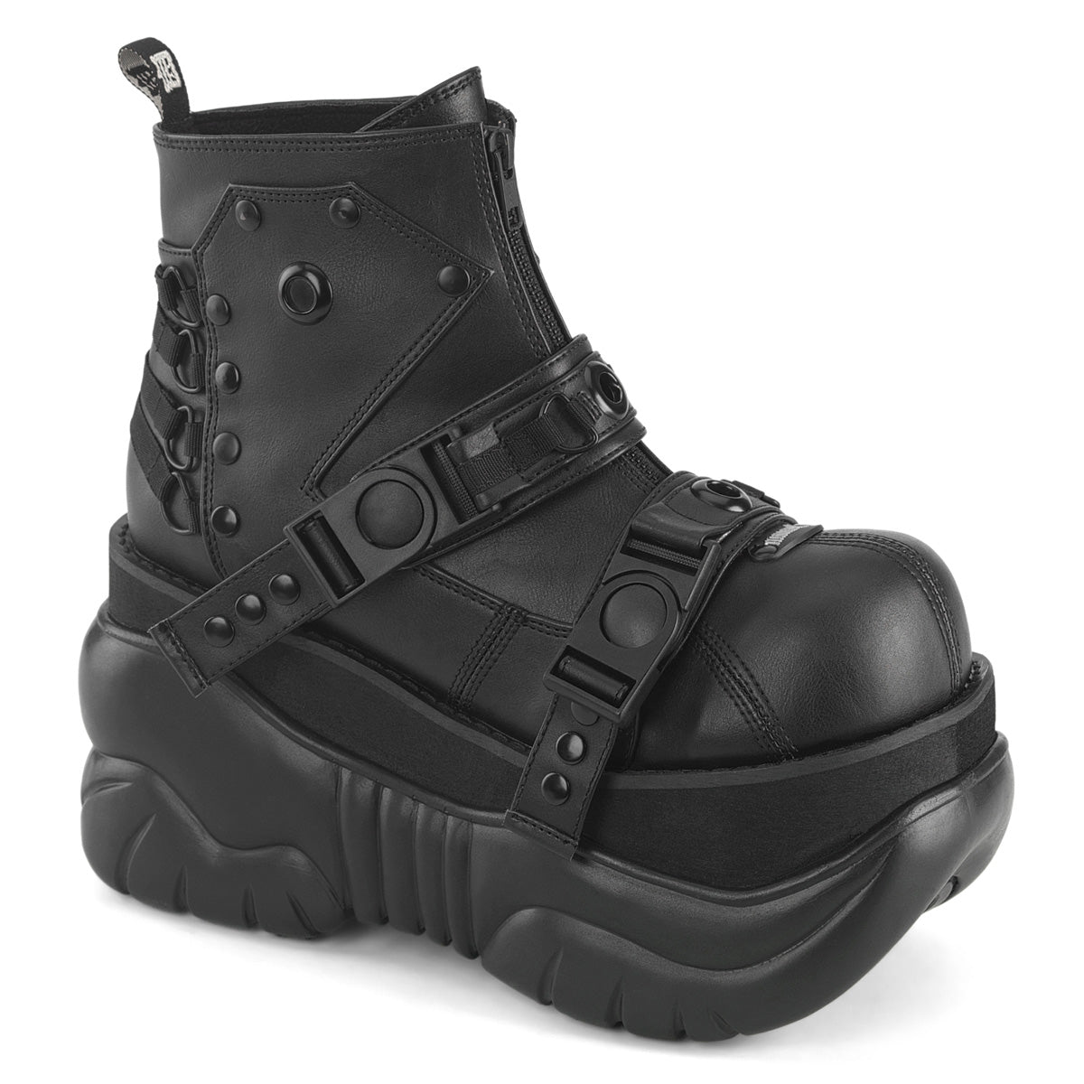 Demonia Cult Smart Buy - "Boxer-60" Boots - Black Vegan Leather