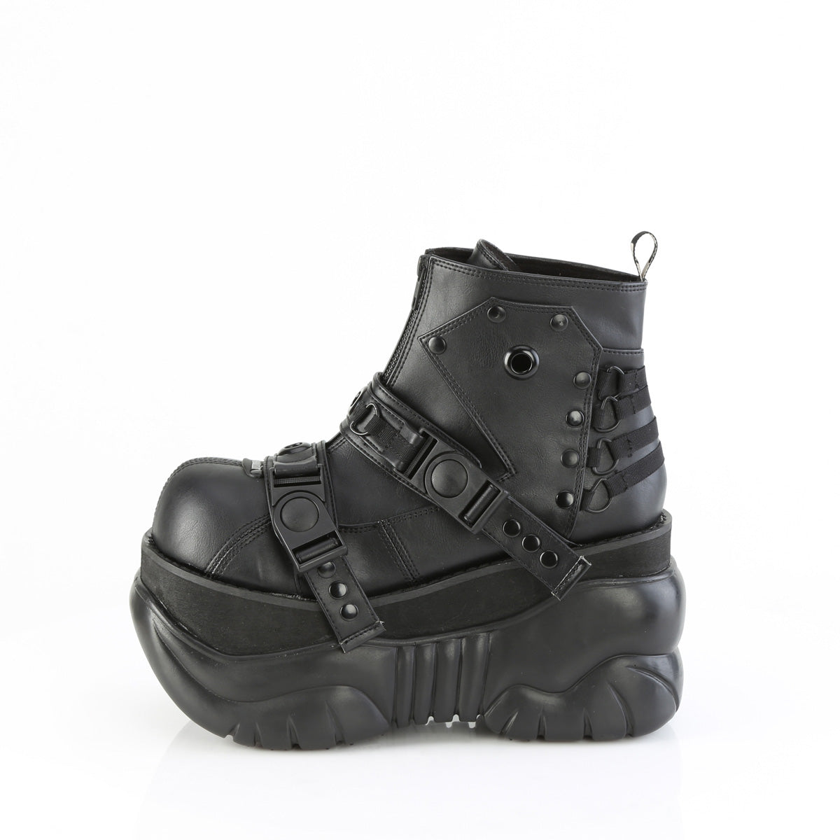 Demonia Cult Smart Buy - "Boxer-60" Boots - Black Vegan Leather