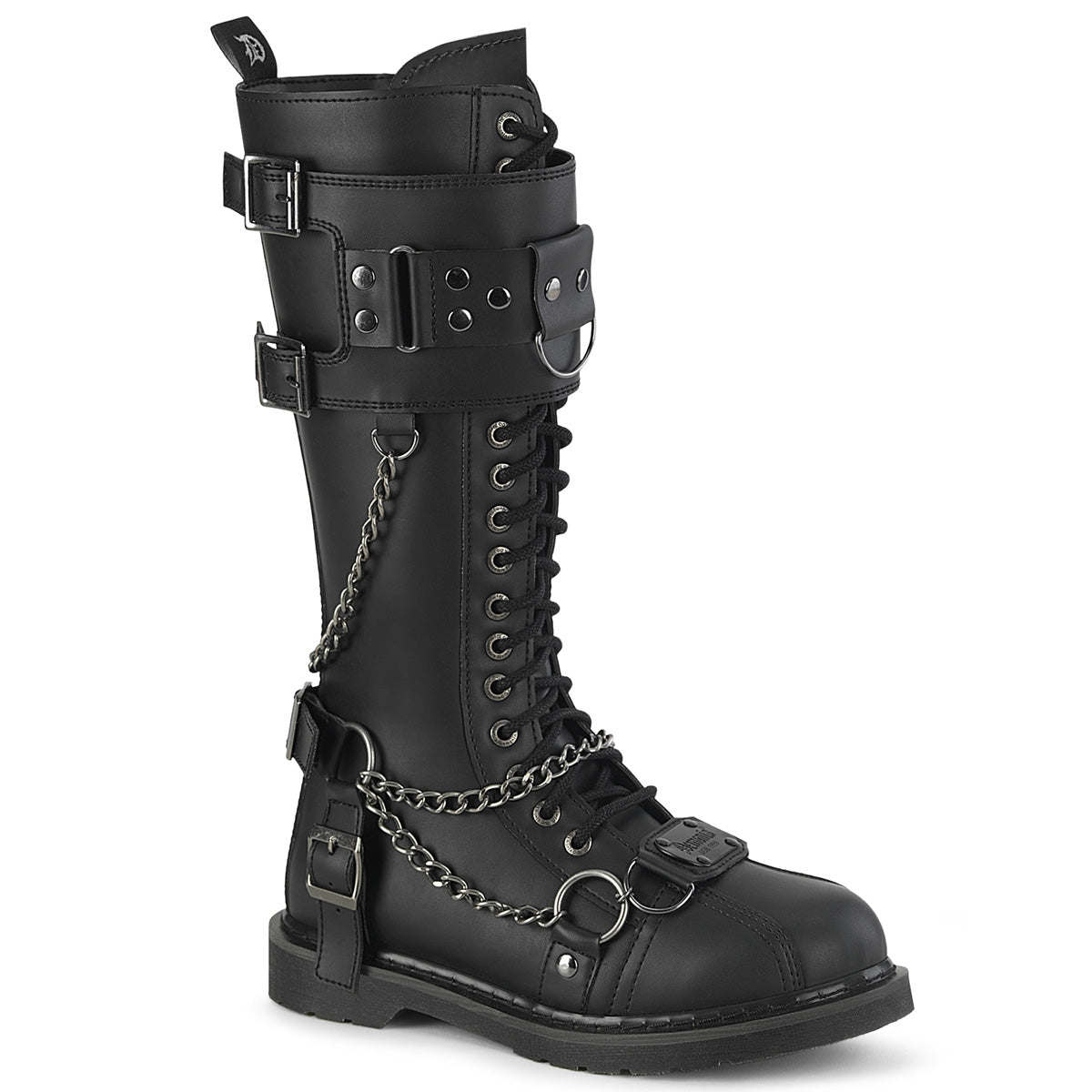 Demonia Cult Trending - "Bolt-415" Boots - Black Vegan Leather