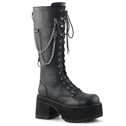 Demonia Cult Recommended - "Ranger-303" Boots - Black Faux Leather