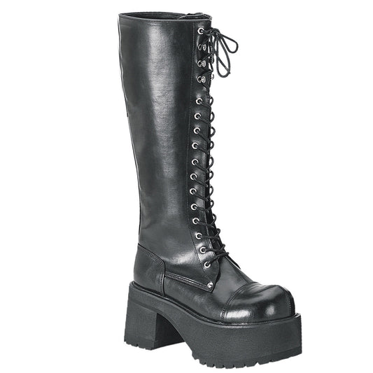 Demonia Cult New - "Ranger-302" Boots - Black Vegan Leather