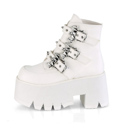 Demonia Cult Great Value - "Ashes-55" Boots - White Vegan Leather