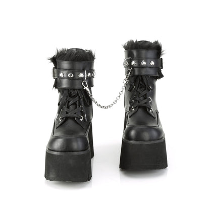Demonia Cult Recommended - "Ashes-57" Boots - Black Vegan Leather