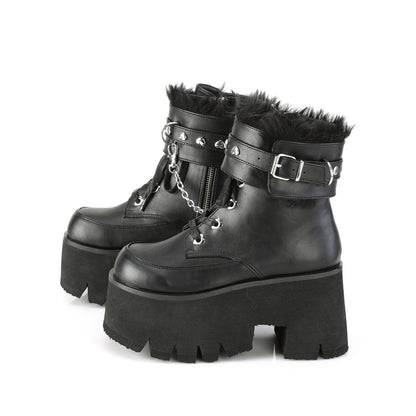 Demonia Cult Recommended - "Ashes-57" Boots - Black Vegan Leather