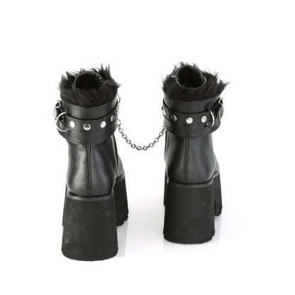 Demonia Cult Recommended - "Ashes-57" Boots - Black Vegan Leather