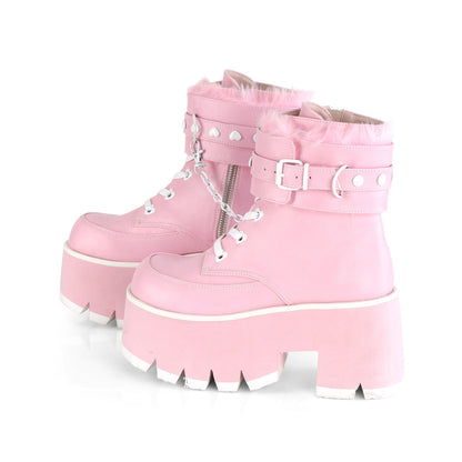 Demonia Cult Everyday - "Ashes-57" Boots - Baby Pink Vegan Leather