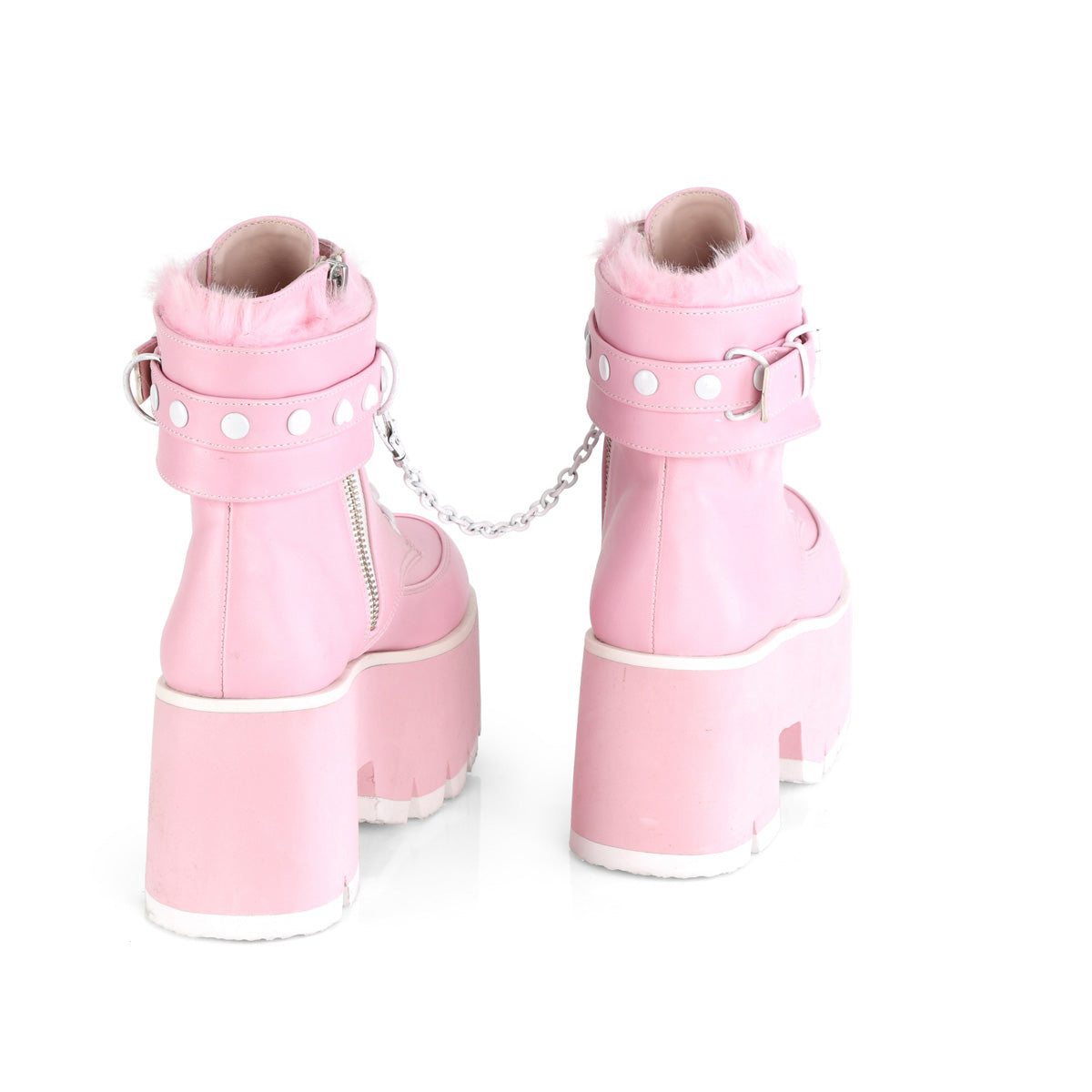 Demonia Cult Everyday - "Ashes-57" Boots - Baby Pink Vegan Leather