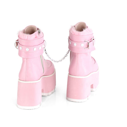 Demonia Cult Everyday - "Ashes-57" Boots - Baby Pink Vegan Leather