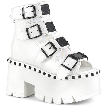Demonia Cult Featured - "Ashes-70" Boots - White Vegan Leather
