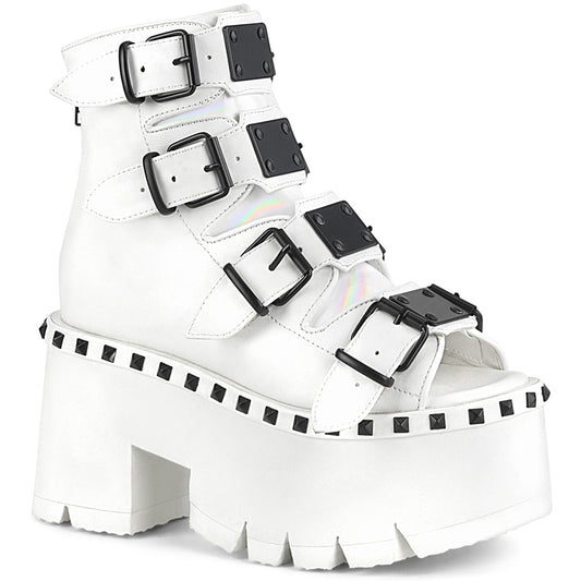 Demonia Cult Featured - "Ashes-70" Boots - White Vegan Leather