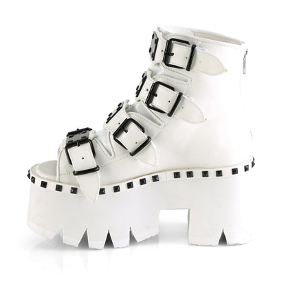 Demonia Cult Featured - "Ashes-70" Boots - White Vegan Leather