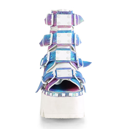 Demonia Cult Popular - "Ashes-70" Boots - Purple Multi Iridescent Vegan Leather