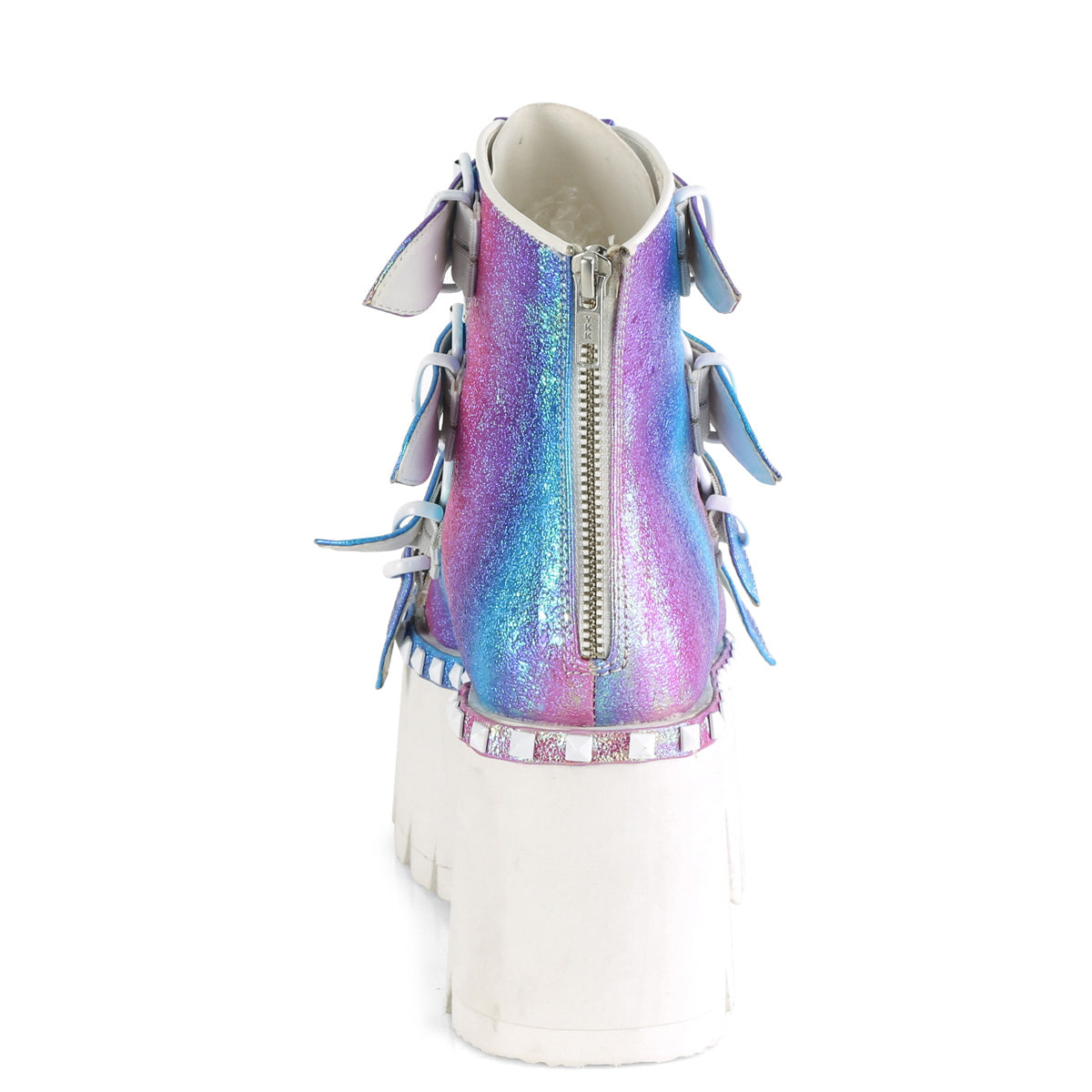 Demonia Cult Popular - "Ashes-70" Boots - Purple Multi Iridescent Vegan Leather