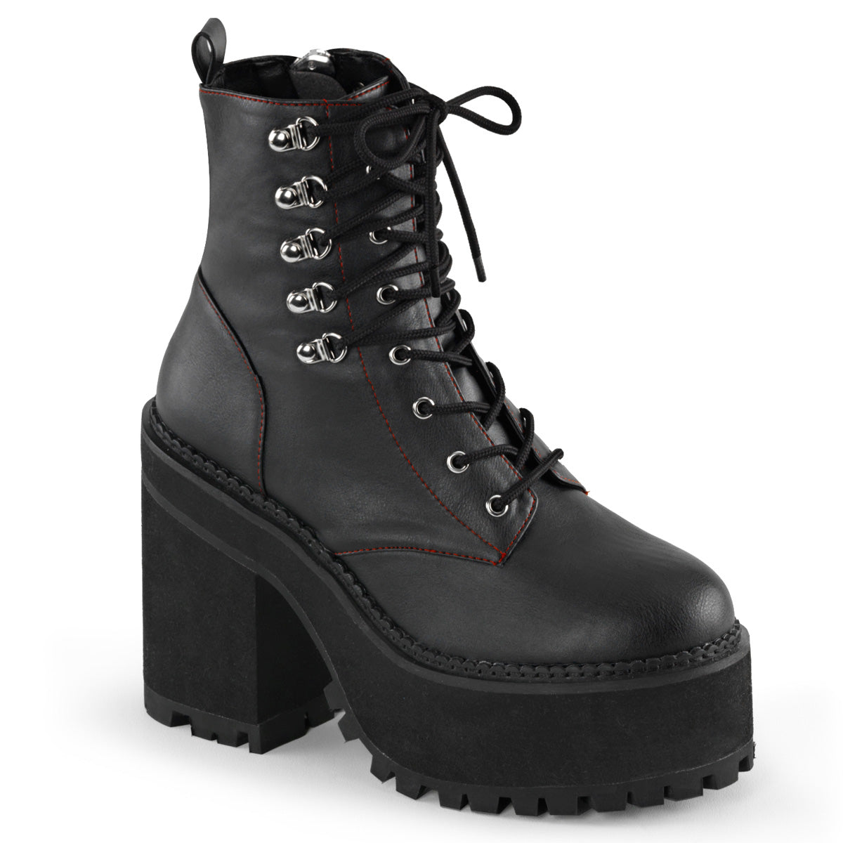 Demonia Cult Discount - "Assault-100" Boots - Black Vegan Leather