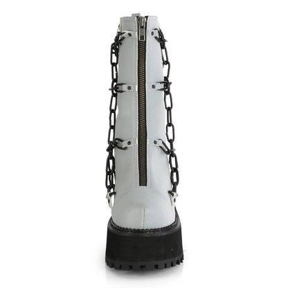 Demonia Cult Featured - "Assault-66" Boots - Gray Reflective Vegan Leather