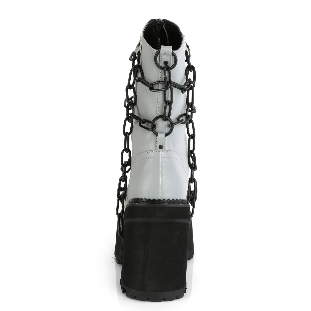 Demonia Cult Featured - "Assault-66" Boots - Gray Reflective Vegan Leather