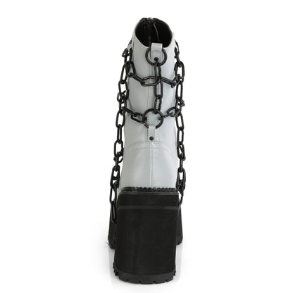 Demonia Cult Featured - "Assault-66" Boots - Gray Reflective Vegan Leather