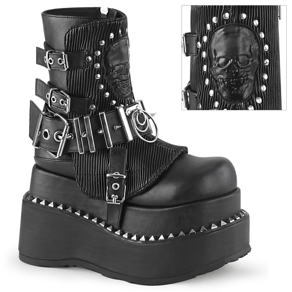 Demonia Cult Trusted - "Bear-150" Boots - Black Vegan Leather