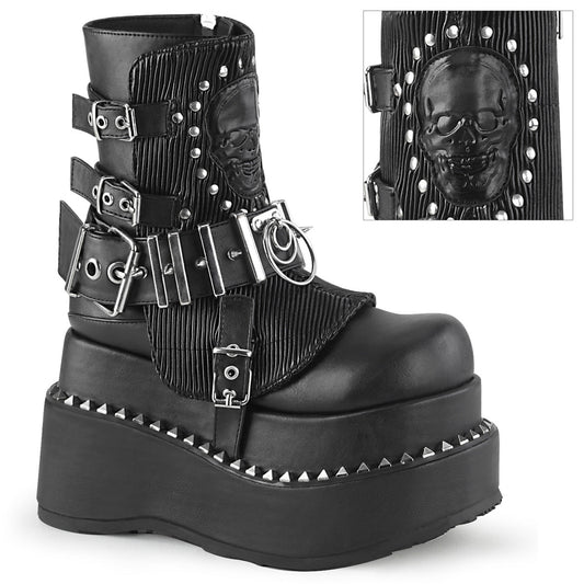 Demonia Cult Trusted - "Bear-150" Boots - Black Vegan Leather