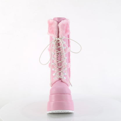 Demonia Cult Popular - "Bear-202" Boots - Baby Pink Vegan Leather