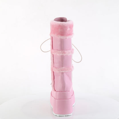 Demonia Cult Popular - "Bear-202" Boots - Baby Pink Vegan Leather