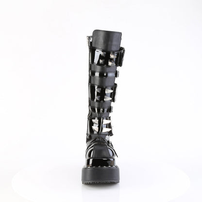 Demonia Cult Sale - "Bear-215" Boots - Black Vegan Leather-Patent
