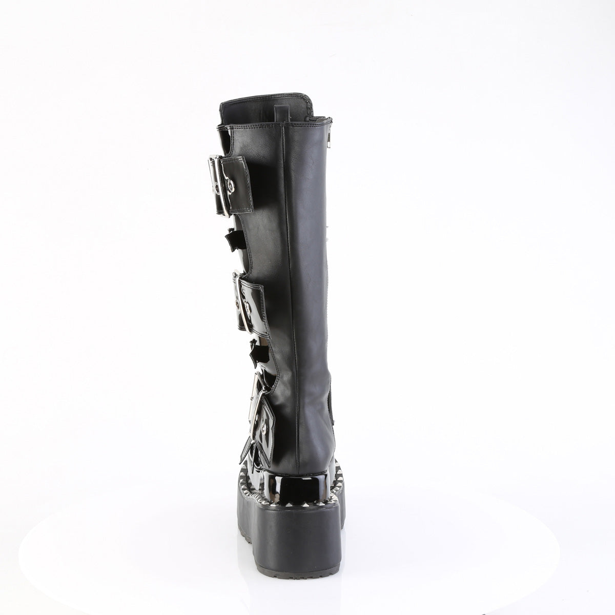 Demonia Cult Sale - "Bear-215" Boots - Black Vegan Leather-Patent