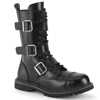 Demonia Cult Customer Favorite - "Riot-12BK" Boots - Black Leather