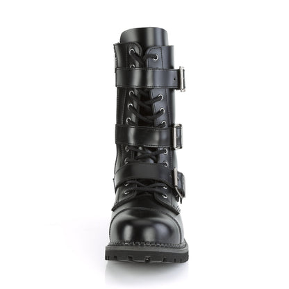 Demonia Cult Customer Favorite - "Riot-12BK" Boots - Black Leather